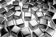 Illustration: Steel cube in the crowd of scattered cubes Steel cube in the crowd of scattered cubes