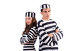 Pair of prisoners isolated on white