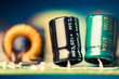 electronic components on a printed circuit board