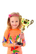 Photo: Little girl holding sport cup Little girl holding sport cup