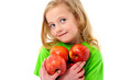 Photo: portrait of little girl with apples portrait of little girl with apples