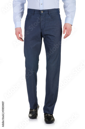 Photo: Fashion concept with trousers on white Fashion concept with trousers on white