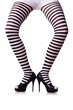 Woman legs in black and white stockings