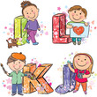 Funny alphabet with kids IJKL
