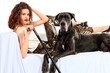 lady and dog