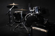 Set of musical instruments during concert