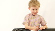 Little boy doing homework