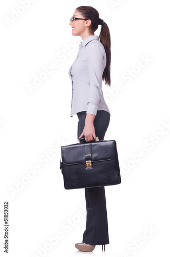 Photo: Businesswoman isolated on the white background Businesswoman isolated on the white background