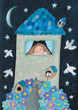 Illustration: Romantic house in the night Romantic house in the night