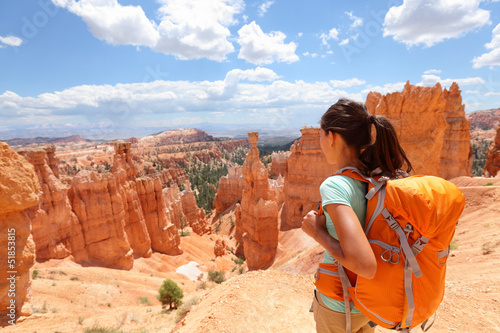 Photo: Hiker woman in Bryce Canyon hiking Hiker woman in Bryce Canyon hiking