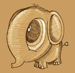 Cute sketch Doodle Elephant Vector Art