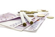 Cigarettes on European currency
