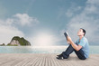 Reading Book Concept Part 3 , Reading On The Beach