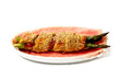 bunch of asparagus rolled with  puff pastry and speck