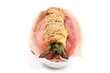 bunch of asparagus rolled with  puff pastry and speck