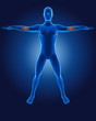 3D medical man with skeleton