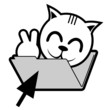 Vektor: Funny folder happy cat Funny folder happy cat