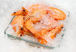 Shrimps on ice market stall