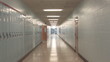 Highschool hallway. Slow zoom.