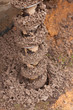 drill is digging a hole