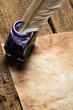 Vintage letter with sealant with inkwells