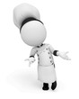 3d white people as chef dancing on white background