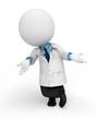3d white people as doctor standing on blank background