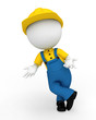 3d white people as plumber standing on white background