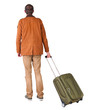 Photo: Back view of stylishly dressed man in a brown jackett with suit Back view of stylishly dressed man in a brown jackett with suit