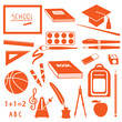 School icons silhouette set