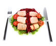 Stuffed cabbage rolls isolated on white