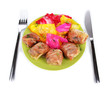 Stuffed cabbage rolls isolated on white