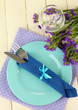 Table serving on a wooden background