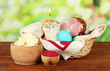 Easter basket: Conceptual photo of traditional easter food in