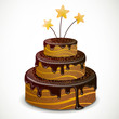 Vector Illustration of a Sweet Chocolate Cake