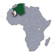 Afrikakarte und Algerien