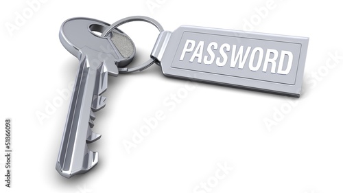 Illustration: Schlüssel mit Anhänger - Password Schlüssel mit Anhänger - Password