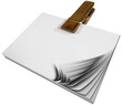 Paper Block Notes with Wooden Clothespin