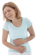 Woman with stomach pain