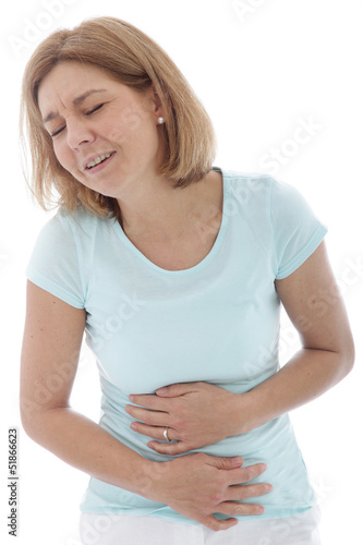 Photo: Woman with stomach pain Woman with stomach pain