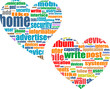 Social media business concept in love heart