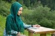Muslim girl reads