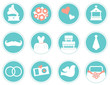 Vektor: Wedding icons in retro style isolated on white ( blue ) Wedding icons in retro style isolated on white ( blue )