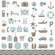 Summer tourism icons set