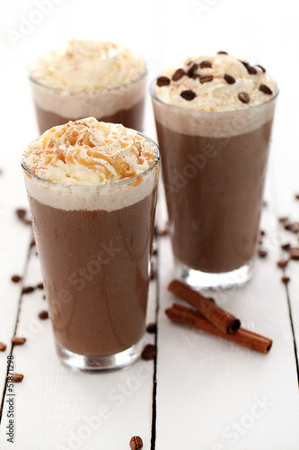 Photo: Ice coffee with whipped cream Ice coffee with whipped cream