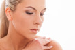 Closeup portrait of woman with day makeup
