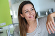 Smiling woman with happy look on her face