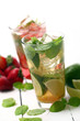 Fresh tasty strawberry and mint mojito