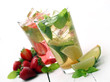 Fresh tasty strawberry and mint mojito