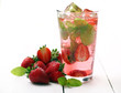Fresh tasty strawberry and mint mojito
